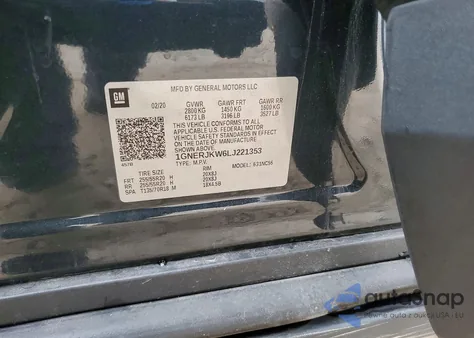 2020 Chevrolet Traverse Rs z USA, uszkodzony, nr VIN 1GNERJKW6LJ221353